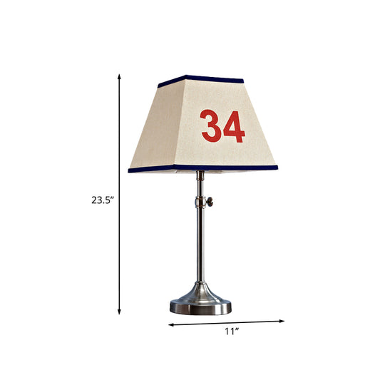 Pagoda Metal Table Lamp with Number Pattern Contemporary Single Light Beige Night Lighting for Bedroom Clearhalo 'Lamps' 'Table Lamps' Lighting' 966197