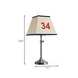 Pagoda Metal Table Lamp with Number Pattern Contemporary Single Light Beige Night Lighting for Bedroom Clearhalo 'Lamps' 'Table Lamps' Lighting' 966197