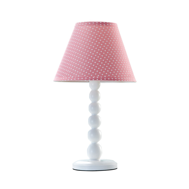 Pink Barrel Shape Desk Light Modern 1 Head Wood Bedroom Table Lamp with Fabric Shade Clearhalo 'Lamps' 'Table Lamps' Lighting' 966245
