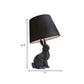 Black Rabbit-Like Nightstand Lamp Cartoon 1 Light Resin Table Light with Fabric Shade Clearhalo 'Lamps' 'Table Lamps' Lighting' 966297