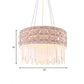 Minimal Drum Chandelier Light Flute Crystal 4 Heads Dining Room Pendant Lamp in White Clearhalo 'Ceiling Lights' 'Chandeliers' 'Modern Chandeliers' 'Modern' Lighting' 966424