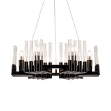 Clear Crystal Candelabra Ceiling Chandelier Minimal 6 Lights Black Finish Hanging Lamp Kit for Dining Room Clearhalo 'Ceiling Lights' 'Chandeliers' 'Modern Chandeliers' 'Modern' Lighting' 968405