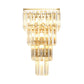 Crystal Block Tiered Wall Lighting Ideas Minimal 7 Lights Gold Finish Wall Sconce Light Clearhalo 'Cast Iron' 'Glass' 'Industrial' 'Modern wall lights' 'Modern' 'Tiffany' 'Traditional wall lights' 'Wall Lamps & Sconces' 'Wall Lights' Lighting' 968566