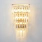 Crystal Block Tiered Wall Lighting Ideas Minimal 7 Lights Gold Finish Wall Sconce Light Clearhalo 'Cast Iron' 'Glass' 'Industrial' 'Modern wall lights' 'Modern' 'Tiffany' 'Traditional wall lights' 'Wall Lamps & Sconces' 'Wall Lights' Lighting' 968567