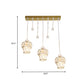 Jar Shaped Cluster Pendant Modernism Crystal 3 Lights Corridor Suspension Lighting Fixture in Gold Clearhalo 'Ceiling Lights' 'Modern Pendants' 'Modern' 'Pendant Lights' 'Pendants' Lighting' 968572