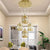 Minimalist 4 Bulbs Pendant Lighting Fixture Gold Cylinder Multi Ceiling Lamp with Crystal Shade Gold Clearhalo 'Ceiling Lights' 'Modern Pendants' 'Modern' 'Pendant Lights' 'Pendants' Lighting' 968589