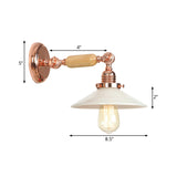 Rose Gold One Light Sconce Light Industrial Opal Glass Cone Shade Lighting Fixture Clearhalo 'Cast Iron' 'Glass' 'Industrial wall lights' 'Industrial' 'Middle century wall lights' 'Modern' 'Tiffany' 'Traditional wall lights' 'Wall Lamps & Sconces' 'Wall Lights' Lighting' 968989