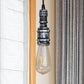 1 Light Bare Bulb Hanging Light Rustic Style Black/Silver Wrought Iron Ceiling Fixture with Pipe for Bathroom Clearhalo 'Art Deco Pendants' 'Black' 'Cast Iron' 'Ceiling Lights' 'Ceramic' 'Crystal' 'Industrial Pendants' 'Industrial' 'Metal' 'Middle Century Pendants' 'Pendant Lights' 'Pendants' 'Rustic Pendants' 'Tiffany' Lighting' 969040