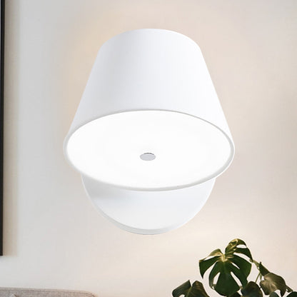 Pink/Yellow/Black Cone Wall Sconce Macaron 1 Light Metal Sconce Light Fixture in White/Warm Light White Clearhalo 'Modern wall lights' 'Modern' 'Wall Lamps & Sconces' 'Wall Lights' Lighting' 969064