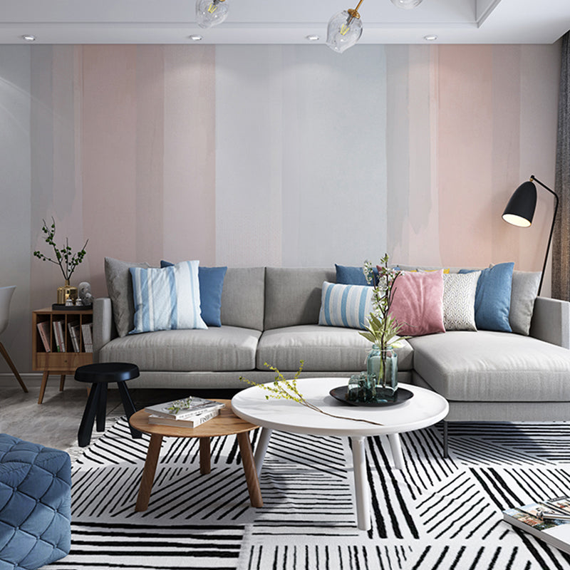 Scandinavian Ombre Wall Art for Living Room, Large Wall Mural in Orange and Blue Orange-Blue A Clearhalo 'Wall Decor' 'Wall Mural' 969131