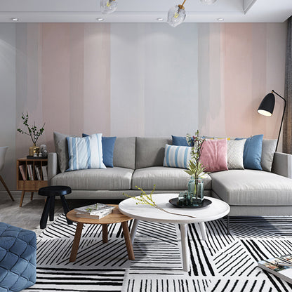 Scandinavian Ombre Wall Art for Living Room, Large Wall Mural in Orange and Blue Orange-Blue A Clearhalo 'Wall Decor' 'Wall Mural' 969131