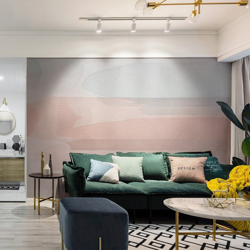 Scandinavian Ombre Wall Art for Living Room, Large Wall Mural in Orange and Blue Orange-Blue B Clearhalo 'Wall Decor' 'Wall Mural' 969136