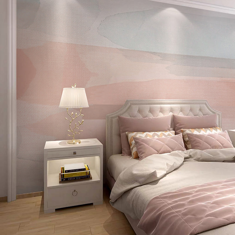 Scandinavian Ombre Wall Art for Living Room, Large Wall Mural in Orange and Blue Clearhalo 'Wall Decor' 'Wall Mural' 969138