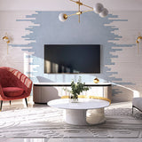 Extra Large Scandinavian Wall Mural Brick Guest Room Wall Covering in Blue and White, Made to Measure Clearhalo 'Wall Decor' 'Wall Mural' 969152