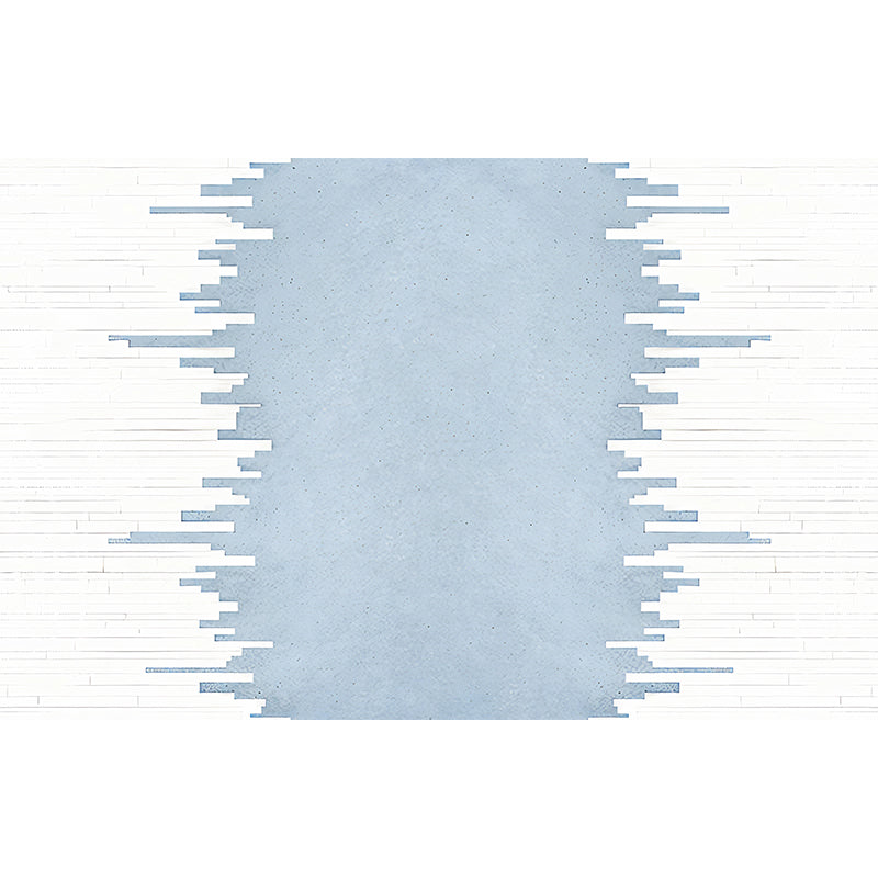 Extra Large Scandinavian Wall Mural Brick Guest Room Wall Covering in Blue and White, Made to Measure Clearhalo 'Wall Decor' 'Wall Mural' 969154