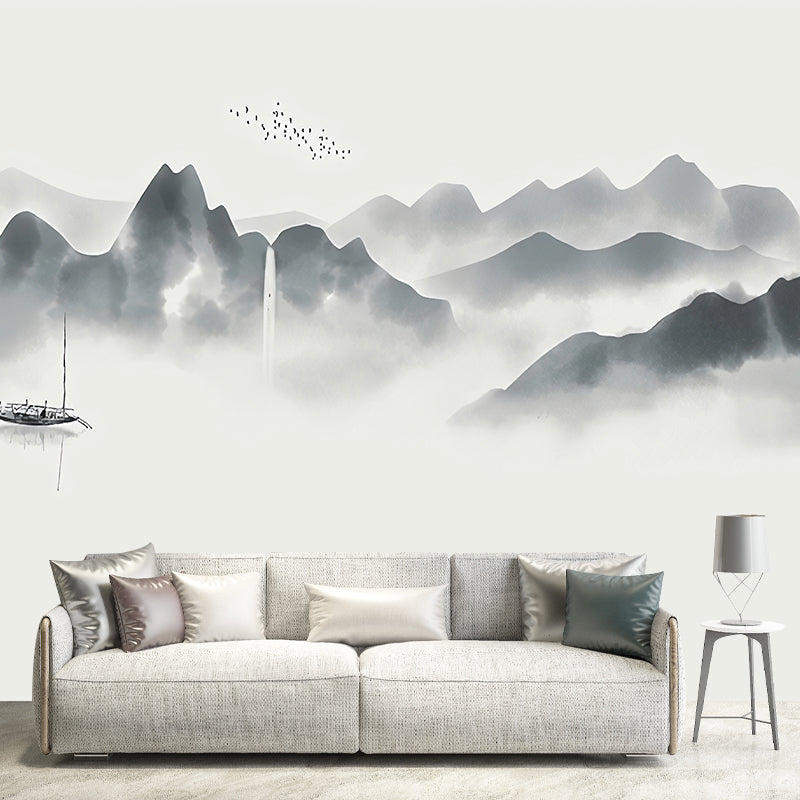 Water-Resistant Mountain Mural Non-Woven Material Traditional Wall