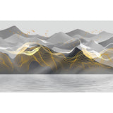 Mountain Mural Wallpaper in Pastel Grey, Vintage Wall Covering for Accent Wall Clearhalo 'Wall Decor' 'Wall Mural' 969683