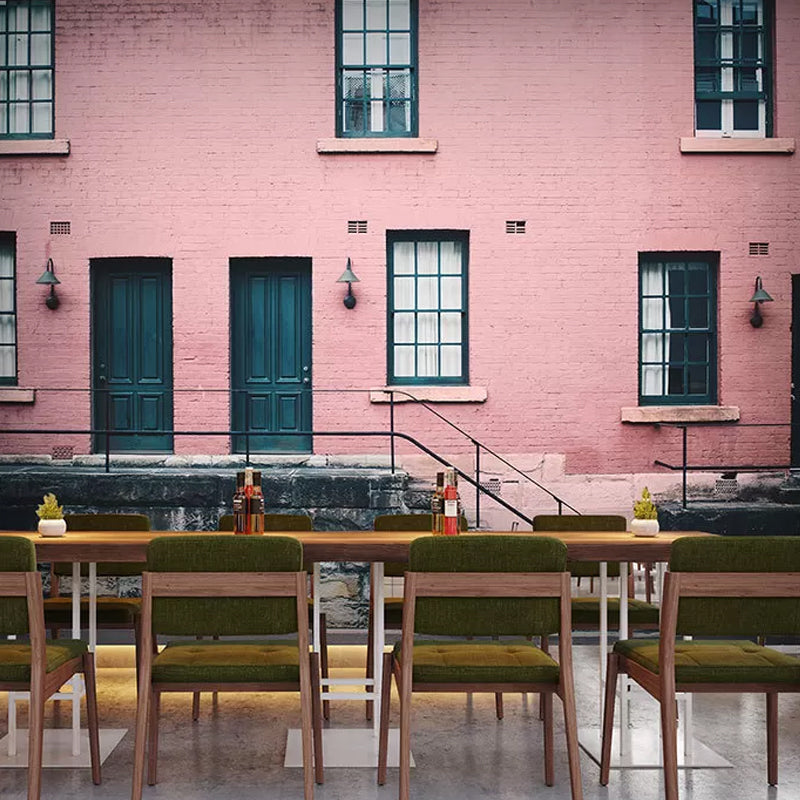 European Building Wall Covering in Pink and Grey, Classic Mural Wallpaper for Bedroom Clearhalo 'Wall Decor' 'Wall Mural' 969726