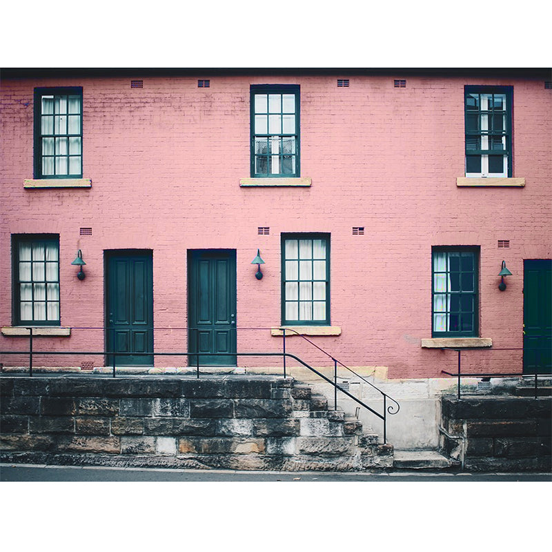 European Building Wall Covering in Pink and Grey, Classic Mural Wallpaper for Bedroom Clearhalo 'Wall Decor' 'Wall Mural' 969728