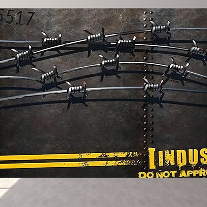 Photo Chain and Rivet Mural for Coffee Shop Letter Industrial Wall Covering in Black, Stain-Resistant Black Clearhalo 'Wall Decor' 'Wall Mural' 969745