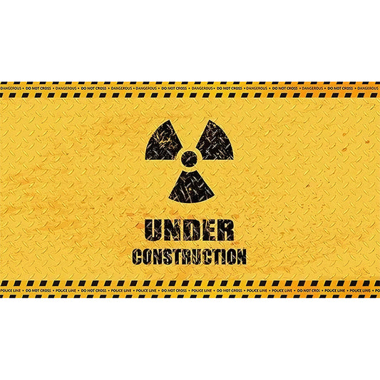 Personalized Illustration Industrial Mural for Accent Wall with Warning Sign Design in Black and Yellow Clearhalo 'Wall Decor' 'Wall Mural' 969753