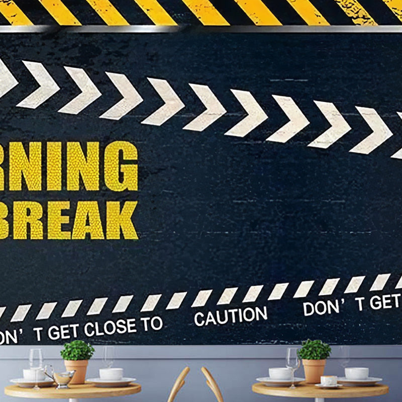 Illustration Delivery Belt Mural Wallpaper for Home Decoration, Yellow and Black, Custom-Printed Clearhalo 'Wall Decor' 'Wall Mural' 969757