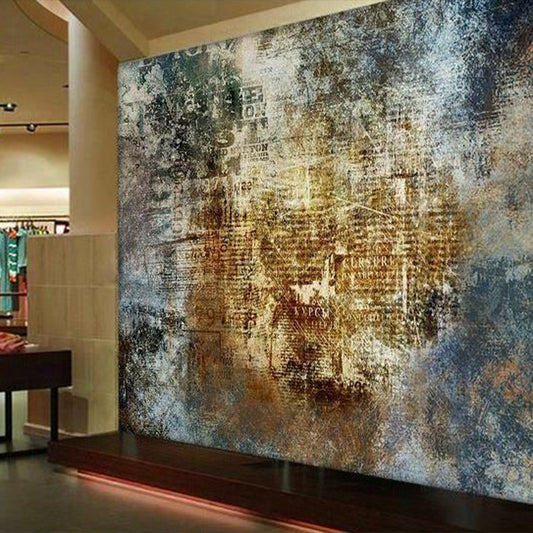 Giant Graffiti Wall Covering Blue and Brown Non-Woven Material Wall Mural for Dress Shop, Made to Measure Clearhalo 'Wall Decor' 'Wall Mural' 969796