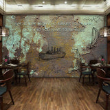Illustration Rusty Iron Wall Mural Extra Large Wall Covering for Restaurant, Made to Measure Clearhalo 'Wall Decor' 'Wall Mural' 969811