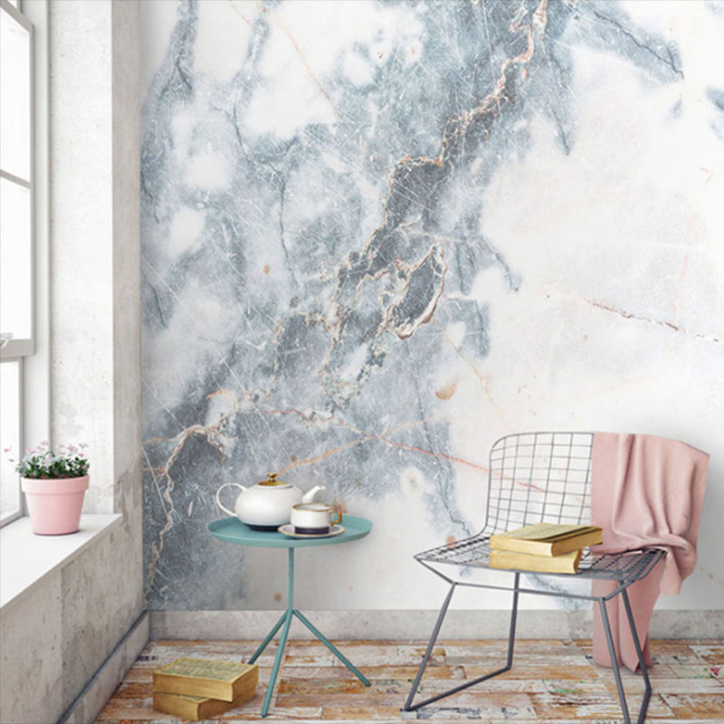 Minimalist Marble Wall Mural for Living Room and Bathroom, Personalized Size Wall Decor in Pastel Grey Marble Clearhalo 'Wall Decor' 'Wall Mural' 969815