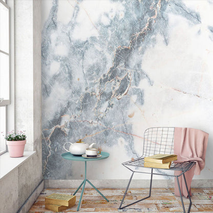 Minimalist Marble Wall Mural for Living Room and Bathroom, Personalized Size Wall Decor in Pastel Grey Marble Clearhalo 'Wall Decor' 'Wall Mural' 969815