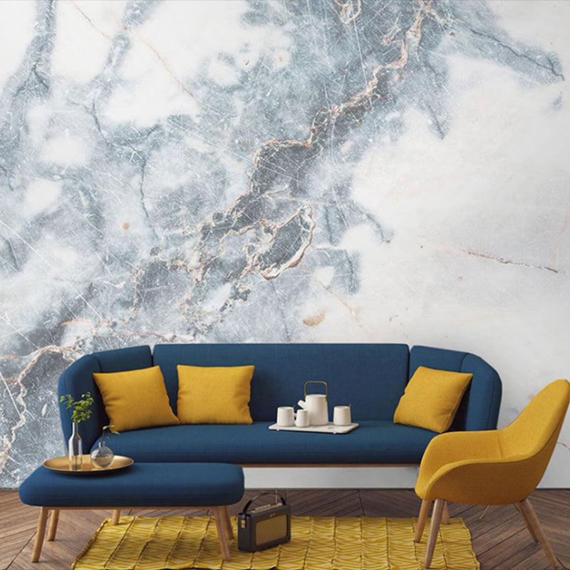 Minimalist Marble Wall Mural for Living Room and Bathroom, Personalized Size Wall Decor in Pastel Grey Clearhalo 'Wall Decor' 'Wall Mural' 969816