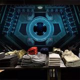 Dark Blue Modernism Mural Wallpaper Space Capsule Wall Covering for Bar Decoration Clearhalo 'Wall Decor' 'Wall Mural' 970068