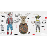 Cartoon Animal Mural Wallpaper for Children, Extra Large Wall Decor in Pastel Color Clearhalo 'Wall Decor' 'Wall Mural' 970130