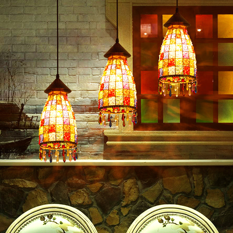 Dome Shade Bar Multi Light Pendant Vintage Metal 3 Heads Black Ceiling Lamp with Linear/Round Canopy Clearhalo 'Ceiling Lights' 'Pendant Lights' 'Pendants' Lighting' 974344