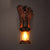 Caged Living Room Wall Light Fixture Coastal Clear Glass 1 Light Rust Sconce Lamp with Footprint Wooden Backplate Rust Clearhalo 'Industrial wall lights' 'Industrial' 'Middle century wall lights' 'Rustic wall lights' 'Tiffany' 'Wall Lamps & Sconces' 'Wall Lights' Lighting' 97504
