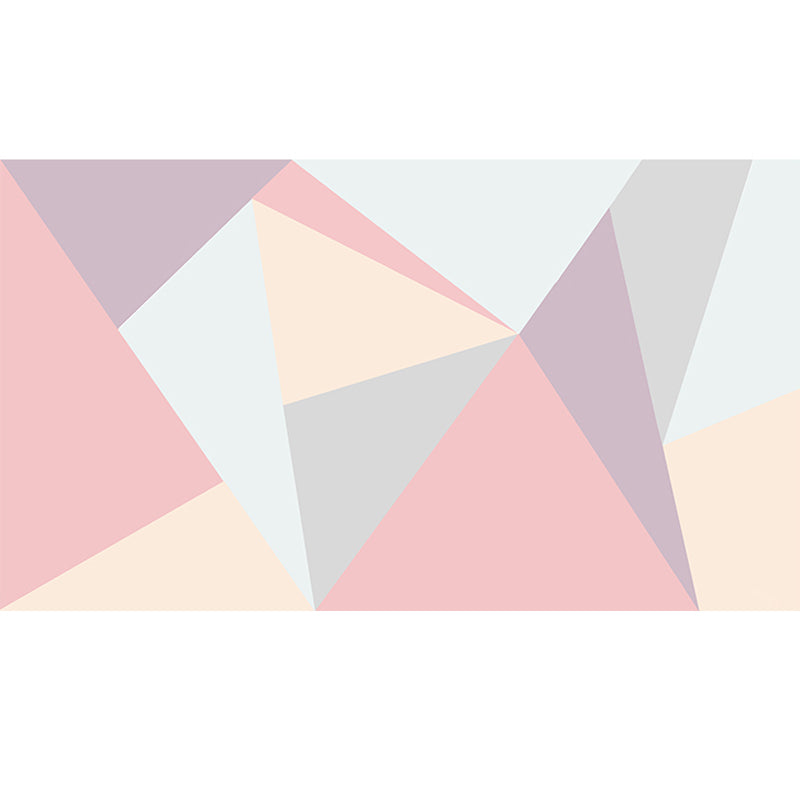 Extra Large Color Block Mural Wallpaper Home Decoration Wall Art in Pink and Blue, Stain-Resistant Clearhalo 'Wall Decor' 'Wall Mural' 975198