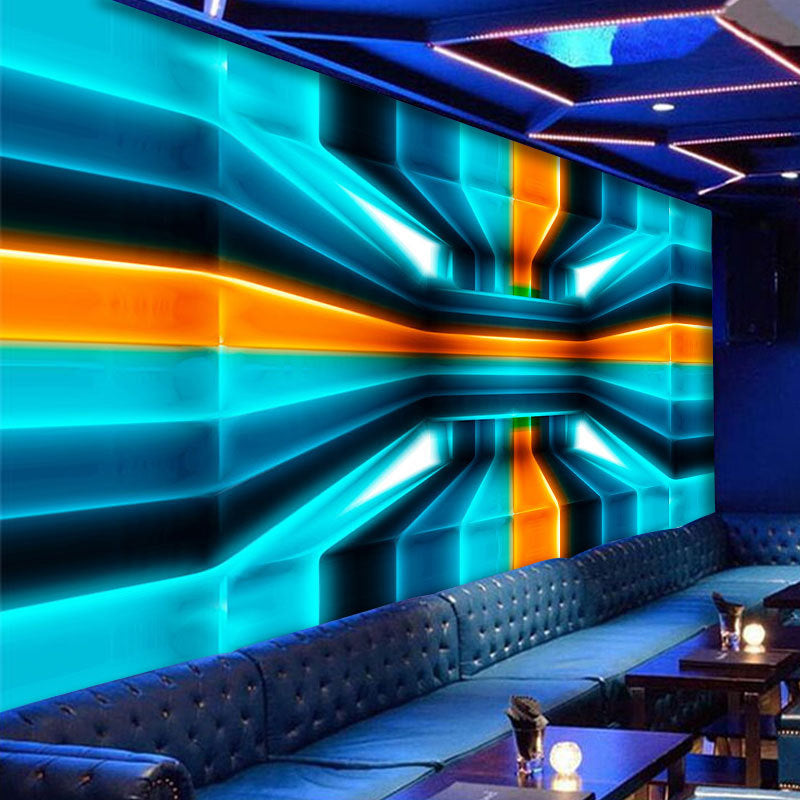 3D Effect Space Capsule Mural Wallpaper for Meeting Room Decoration, Dark Color, Personalized Size Available Black-Blue-Yellow custom Clearhalo 'Wall Decor' 'Wall Mural' 976805