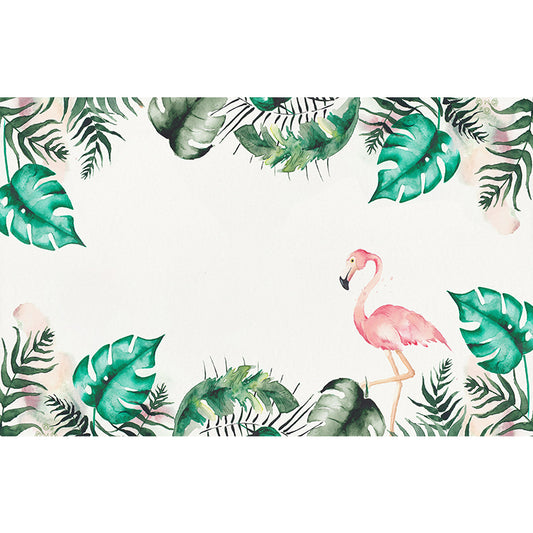 Cute Flamingo Mural Wallpaper for Girl's Bedroom Nordic Wall Covering, Made to Measure Clearhalo 'Wall Decor' 'Wall Mural' 977084