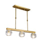 Faceted Crystal Sphere Island Pendant Light Minimalist 3/4 Lights Hanging Lamp Kit in Gold with Linear Design Clearhalo 'Ceiling Lights' 'Island Lights' Lighting' 977142