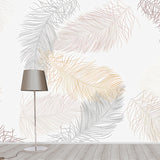 Custom-Printed Illustration Simple Mural Wallpaper for Children's Bedroom with Feather in Beige Clearhalo 'Wall Decor' 'Wall Mural' 977296