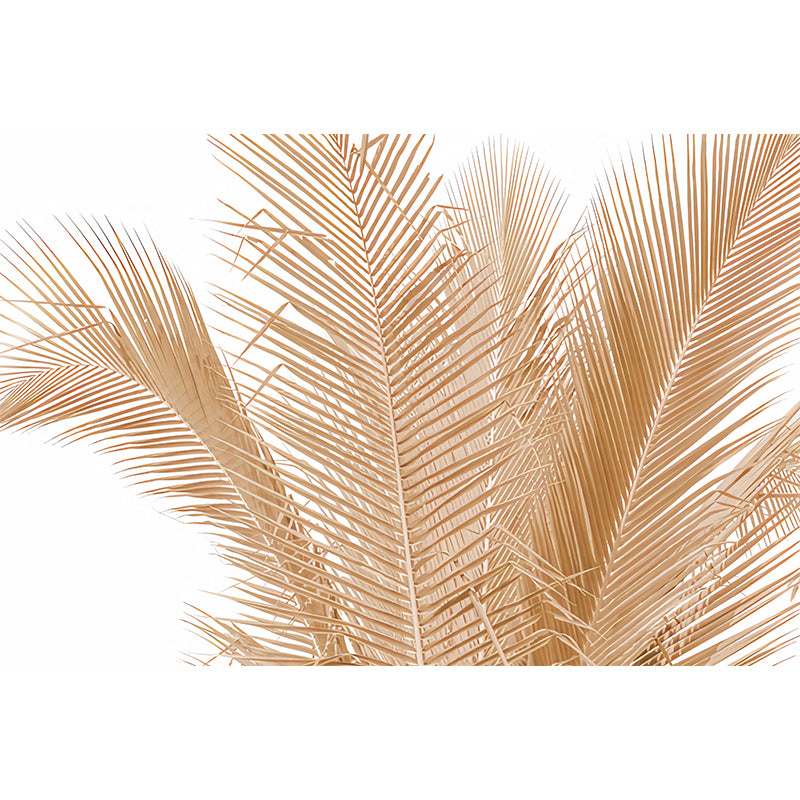 Photography Palm Leaves Mural Wall Decal for Living Room in Brown, Personalized Size Available Clearhalo 'Wall Decor' 'Wall Mural' 977302