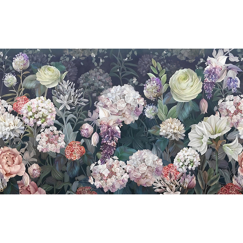 Minimalist Blossoming Flower Wall Mural for Bedroom Decoration, Personalized Size Wall Art in Pastel Color Clearhalo 'Wall Decor' 'Wall Mural' 977357