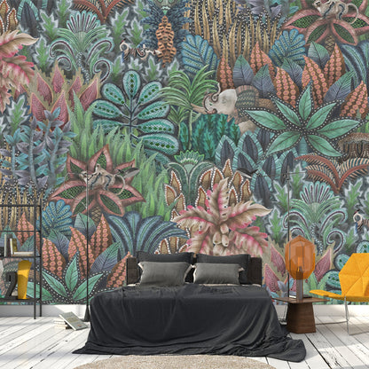 Countryside Leaves Mural Wallpaper in Green Guest Room Wall Covering, Made to Measure Dark Green Clearhalo 'Wall Decor' 'Wall Mural' 977554