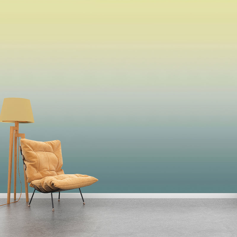 Extra Large Minimalist Wall Mural Decal in Natural Color Ombre Wall Art, Custom-Printed Blue-Yellow Clearhalo 'Wall Decor' 'Wall Mural' 977704