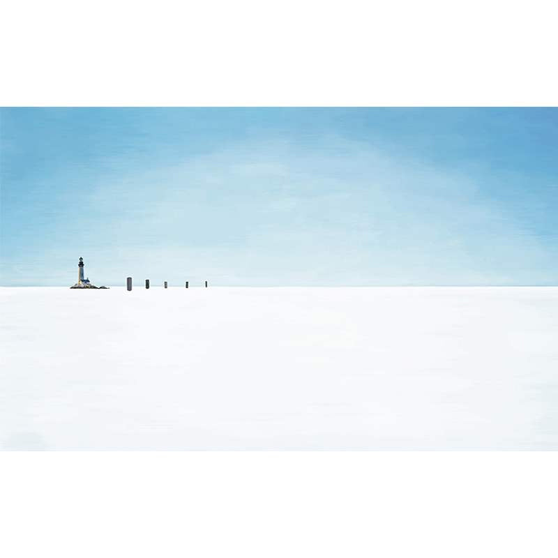 Whole Photography Simple Wall Mural for Accent Wall with Beacon and Sky Design in Blue and White Clearhalo 'Wall Decor' 'Wall Mural' 977832