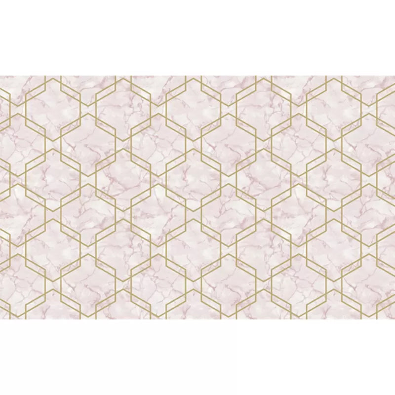 Simple Hexagon Wall Mural Decal for Bedroom Decoration, Purple and Yellow, Made to Measure Clearhalo 'Wall Decor' 'Wall Mural' 977912