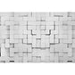 Minimalist 3D Cube Wall Mural in Grey and White Living Room Wall Art, Personalize Size Available Clearhalo 'Wall Decor' 'Wall Mural' 977922