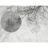 Illustration Moon and Branch Mural Extra Large Wall Decor for Living Room, Made to Measure