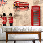 Extra Large Nostalgic Wall Art Red and Brown British Construction Wall Mural, Customized Size Available Clearhalo 'Wall Decor' 'Wall Mural' 978116