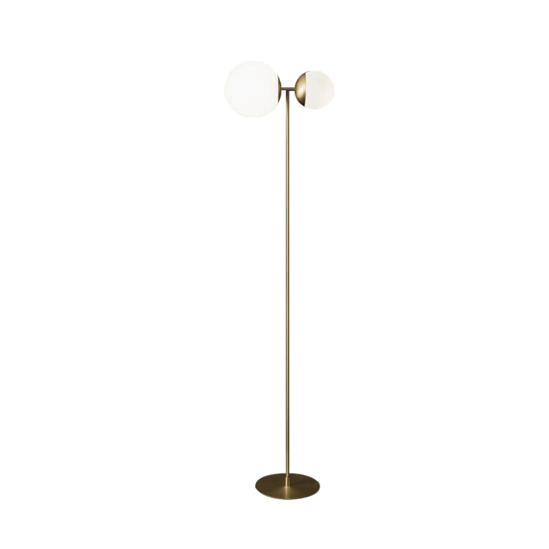 Globe Floor Light Nordic Metallic LED Living Room Standing Lamp with White Glass Shade in Black/Gold Clearhalo 'Floor Lamps' 'Lamps' Lighting' 978426